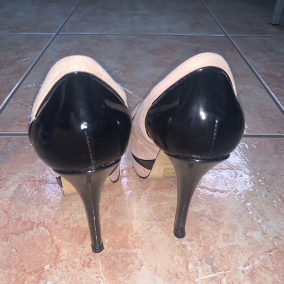 Aldo Janaye Heels Shoes Nude and Black Size 6.5 - Picture 6 of 10
